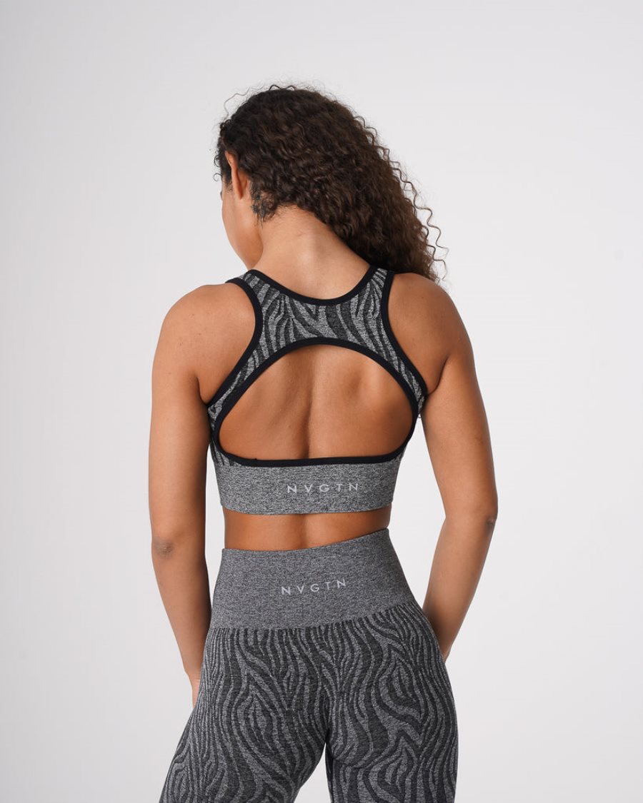 Sujetadores Deportivos NVGTN Zebra Eclipse Seamless Mujer Negras | AjVgwmdx