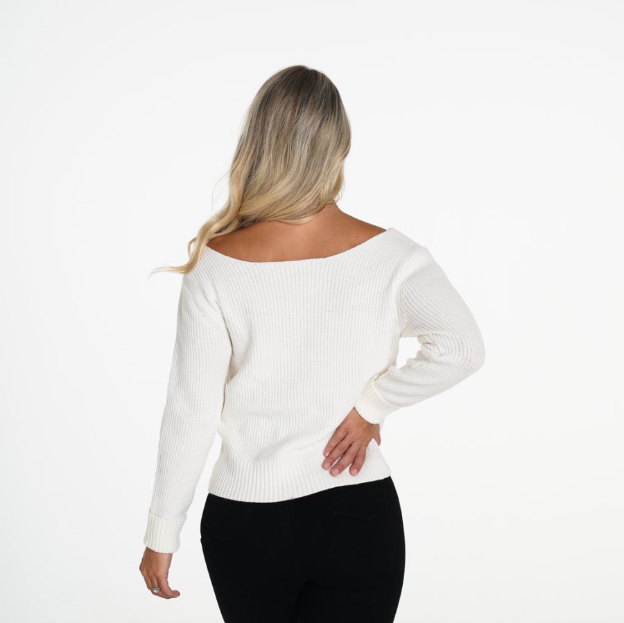 Suéteres NVGTN Cuddle Up Knit Mujer Blancas | HX5Bauo3