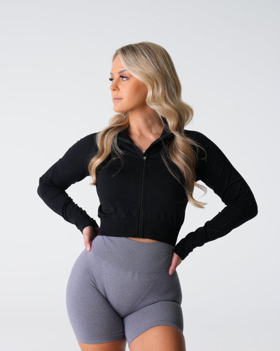 Tops NVGTN Divine Seamless Zip Up Mujer Negras | 9JhLMuEf