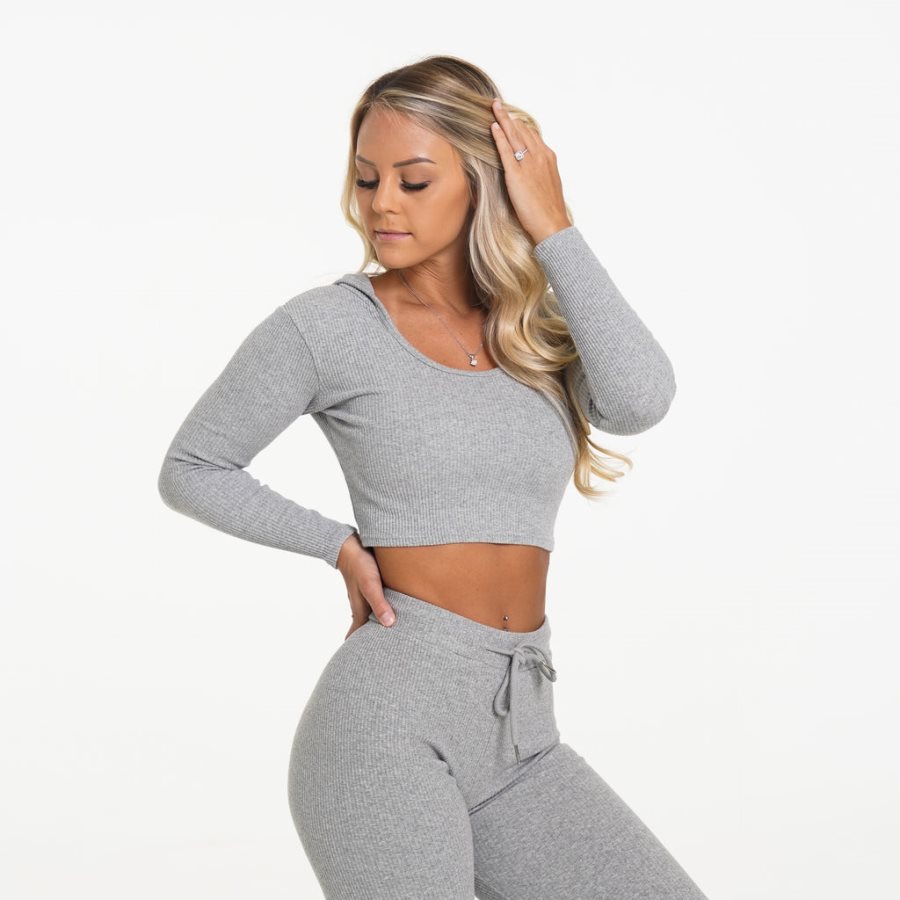 Tops NVGTN Lazy Day Lounge Long Sleeve Mujer Gris | 4hqaq6qU