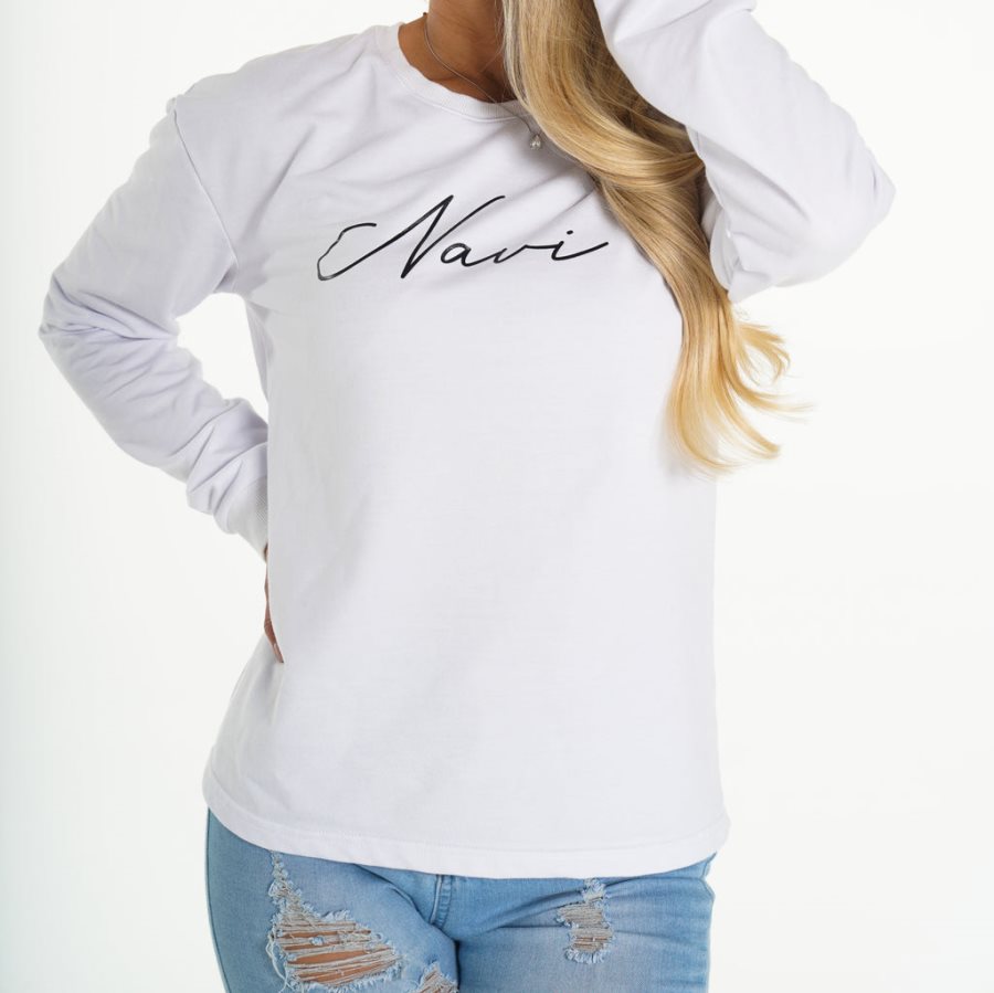 Tops NVGTN Navi Crew Neck Mujer Blancas | MvlTsB04