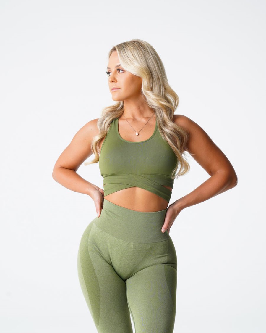 Tops NVGTN Sculpt Seamless Bra Top Mujer Verde | W0X62gEX