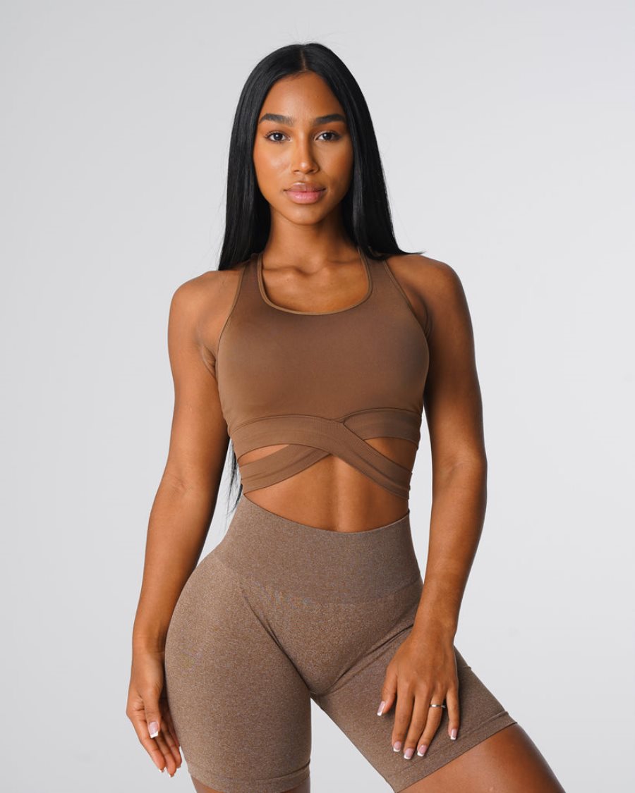 Tops NVGTN Sculpt Seamless Bra Top Mujer Marrones | ydga6glw