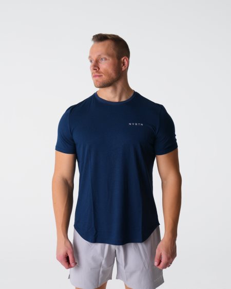 Camiseta NVGTN Pulse Fitted Hombre Azul Marino | EaKee7Zv