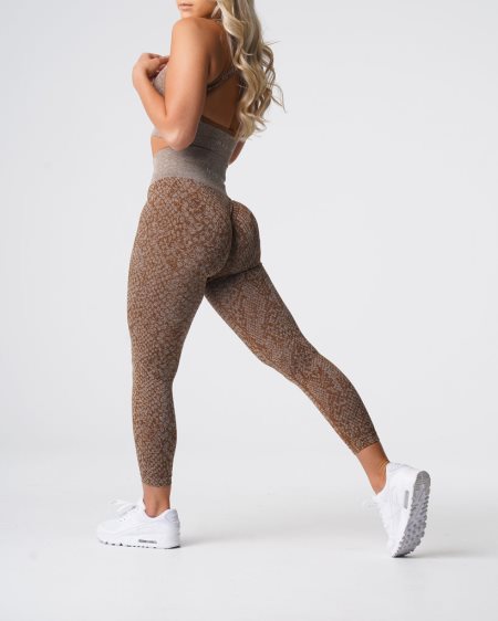 Leggins NVGTN Snakeskin Seamless Mujer Marrones | kDNQR5XE