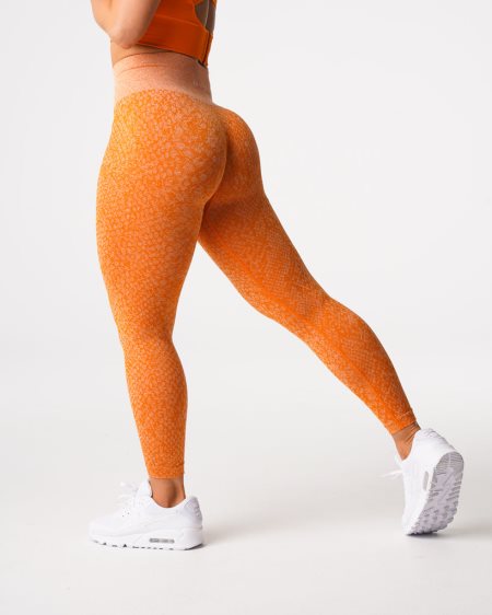 Leggins NVGTN Snakeskin Seamless Mujer Naranjas | Fak6w6an