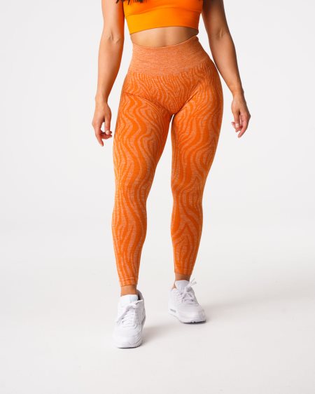 Leggins NVGTN Zebra Seamless Mujer Naranjas | lTQGxHa7