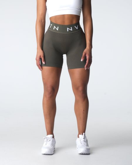 Pantalones Cortos NVGTN Deporte Seamless Mujer Verde Oliva | gWM9y5rC