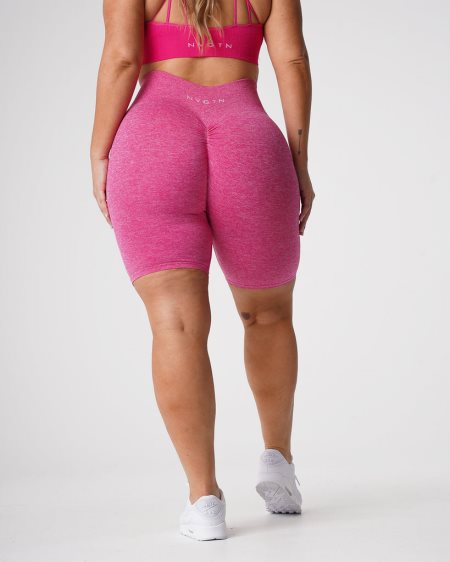 Pantalones Cortos NVGTN Scrunch Seamless Mujer Fucsia | iUU47hrc