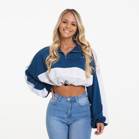 Pullover NVGTN Oversized Cropped Mujer Azules | RP8Q2Su3