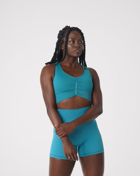 Sujetadores Deportivos NVGTN Cinched Seamless Mujer Turquesa | zBnoXTtd