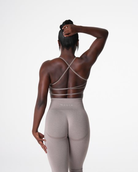 Sujetadores Deportivos NVGTN Invincible Seamless Mujer Gris Marrones | cEjLQUTy