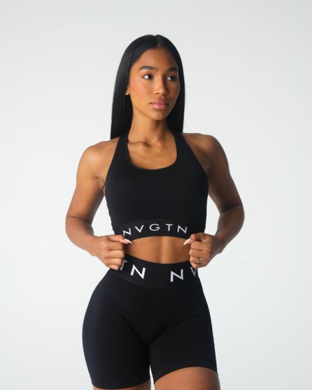 Sujetadores Deportivos NVGTN Legacy Deporte Seamless Mujer Negras | 7lqF8Cwa