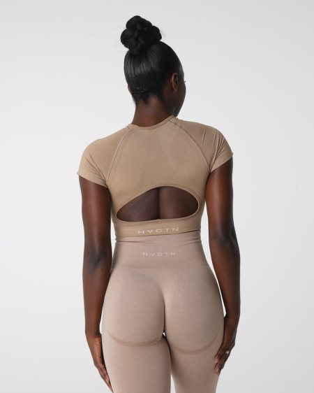 Sujetadores Deportivos NVGTN Vortex Seamless Top Mujer Beige | wdqYzcNa