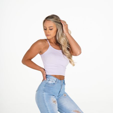 Tops NVGTN Sweetheart Crop Mujer Moradas | nzR6CjS1